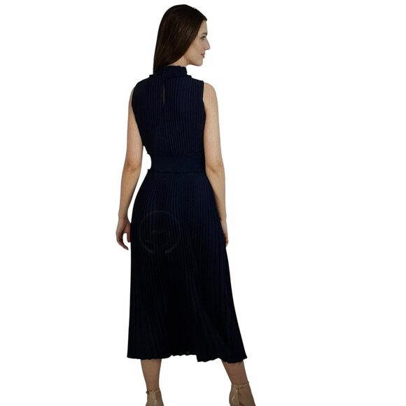 LIke new Nanette Lepore High Neck Pleated Sleeveless Maxi Dress Size 10 - Picture 3 of 15